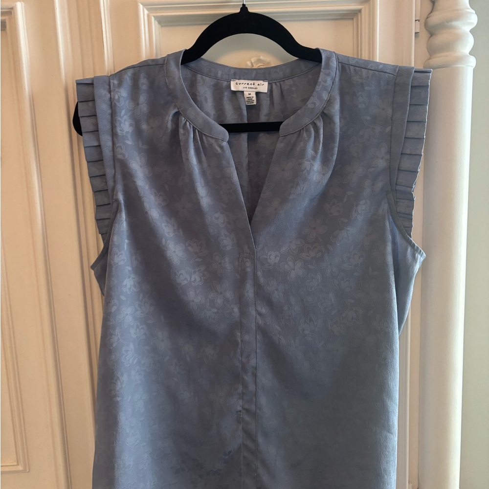 Current Air Light Blue Textured Blouse